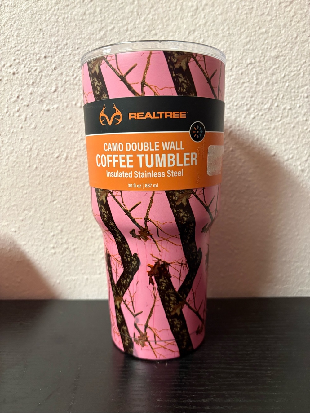 Realtree Pink Camo 30 oz Stainless Steel Insulated Coffee Tumbler